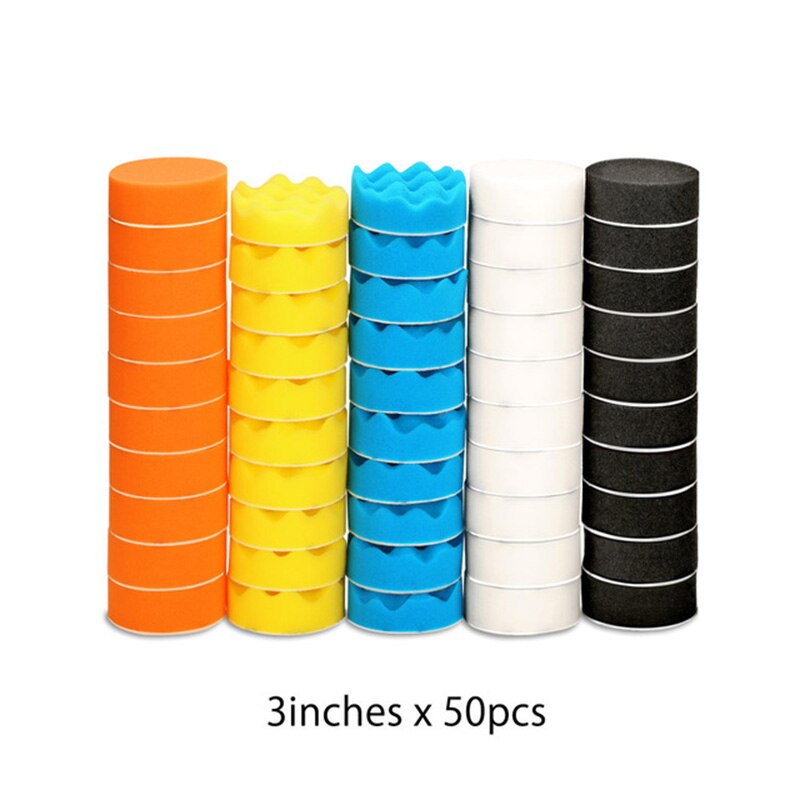 50pcs 75mm / 3 Inch Colorful Car Polisher Sponge Pads